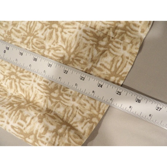 CJ Banks Top Linen 1X Beige Brown Floral Abstract Slit Sleeve Button Beachy Arts - Picture 6 of 9